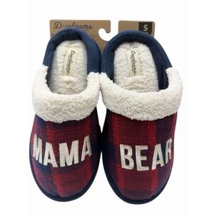 Red & Black Buffalo Plaid Mama Bear Slippers House Shoes Size Small  5 -‎ 6 New